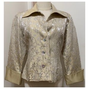 JS Collections Embellished Formal evening blazer Jacket Size 8.